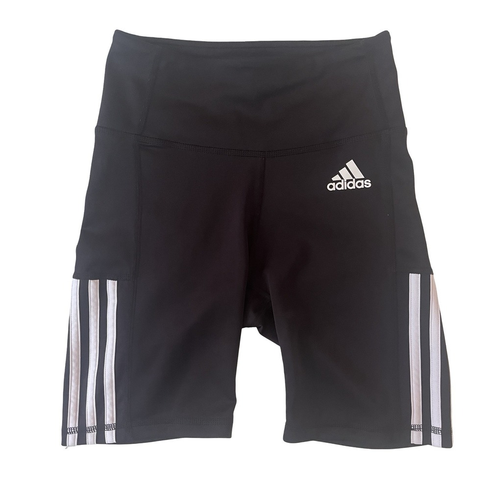 Adidas Women's Size XS‎ Spandex Bike Shorts Primegreen Aeroready Stripe Black